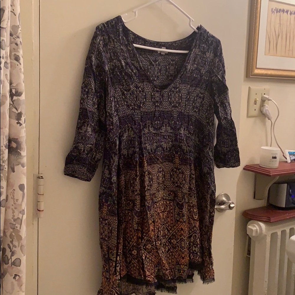 ecoté paisley long sleeve dress
